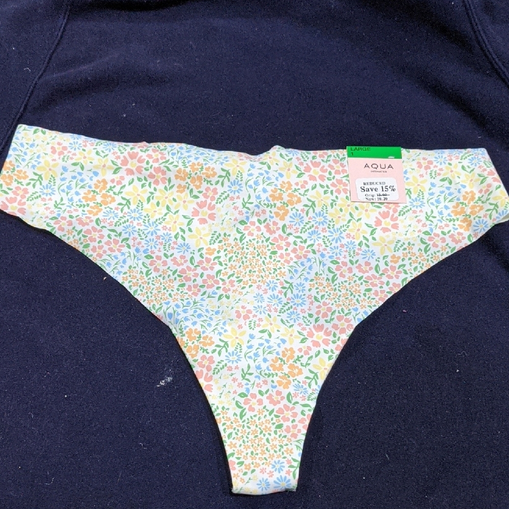 Aqua Floral Bikini Bottom